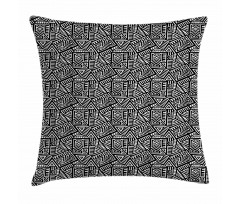 Boho Folk Geometric Maze Pillow Cover
