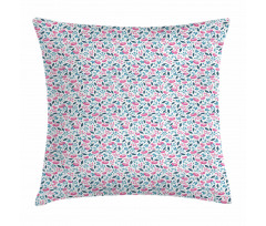 Hand Drawn Leaf Berries Pillow Cover