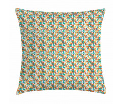 Summer Crowded Beach Pillow Cover