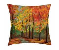 North Woods with Leaves Pillow Cover