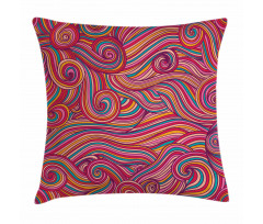 Colorful Vibrant Waves Pillow Cover