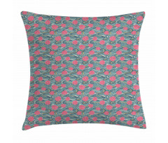 Waves and Roses Pillow Cover