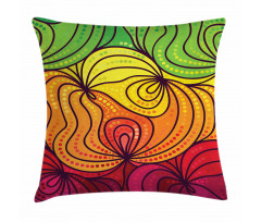 Colorful Tangled Lines Pillow Cover