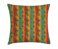 Wavy Vertical Lines Retro Pillow Cover