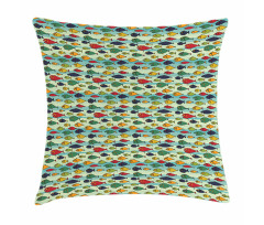 Hungry Piranhas in Ocean Pillow Cover