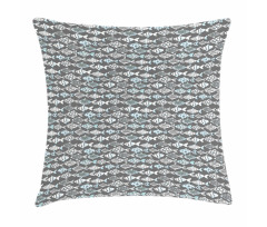 Abstract Fishing Theme Pillow Cover