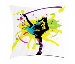 Dancing Girl Pattern Pillow Cover