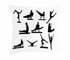 Athlete Silhouettes Pillow Cover