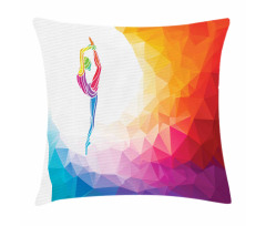 Polygonal Girl Motif Pillow Cover
