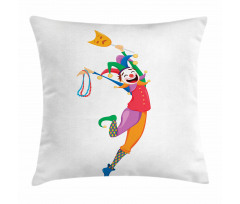Jester with a Mask Pillow Cover