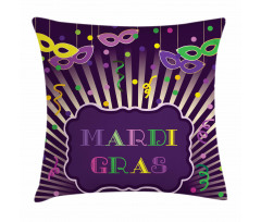 Mardi Gras Cartoon Pillow Cover