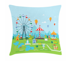 Amusement Park Pillow Cover