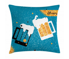 Beer Mugs Toasting Pillow Cover