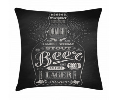 Beer Bottle Lettering Pillow Cover