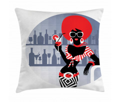 Retro Party Girl Disco Pillow Cover