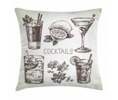 Vintage Sketch Beverage Pillow Cover