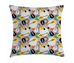 Guitars Notes Pillow Cover