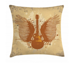 Guitar with Wings Pillow Cover