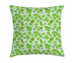 Green Nature Insects Pillow Cover