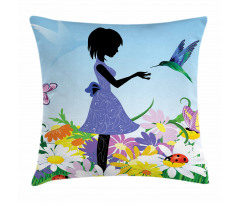 Lawn Blossomed Flowers Pillow Cover