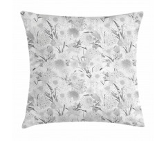 Monochrome Bouquet Leaf Pillow Cover