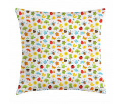 Seasonal Birds and Bees Pillow Cover