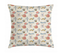 Snail Ladybug Nursery Pillow Cover