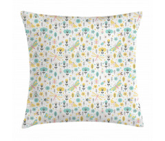 Winged Insects Flowers Pillow Cover