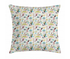 Cartoon Hawaii Trees Pillow Cover