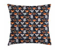 Bunny Fox with Glasses Pillow Cover