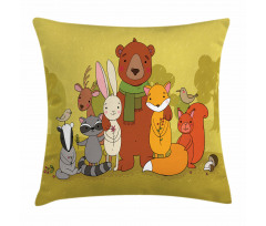 Wild Animals Friends Pillow Cover