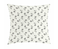 Doodle Style Bikes Pillow Cover