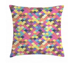 Pastel Retro Funky Grid Pillow Cover