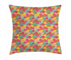 Abstract Doodle Waves Pillow Cover