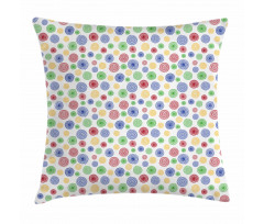 Colorful Simple Spirals Pillow Cover
