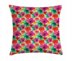 Watercolor Hibiscus Pillow Cover