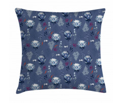 Blue Tone Protea Pillow Cover