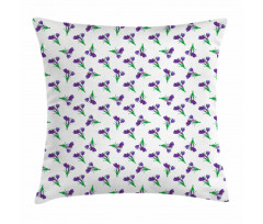 Purple Meadow Flower Posies Pillow Cover