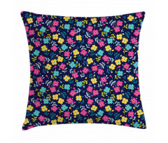 Colorful Summer Blossoms Pillow Cover