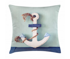 Anchor and Rope Motif Pillow Cover