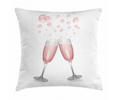 Glasses with Blush Drink Pillow Cover