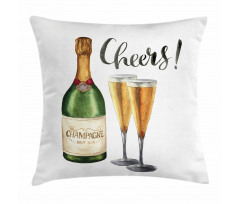 Watercolor Cheers Sketch Pillow Cover