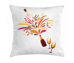 Colorful Champagne Splash Pillow Cover