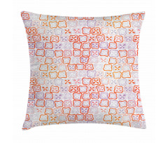 Four-Petal Abstract Flowers Pillow Cover