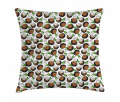 Coconuts Leaves Sketch Pillow Cover
