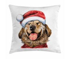 Funny Terrier Smiling Xmas Pillow Cover