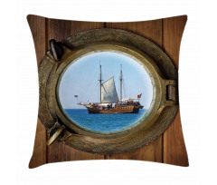 Ship Window with Cruise Pillow Cover