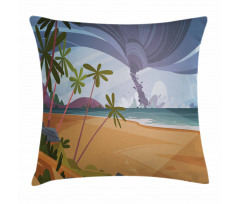 Hurricane in Ocean Beach Pillow Cover