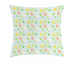 Camels Cactus Tribal Style Pillow Cover