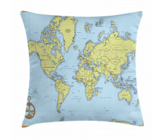 Adventure Detailed Map Pillow Cover